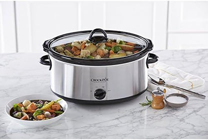 7 Quart Oval Manual Slow Cooker – Stainless Steel - Curated Catalog B8