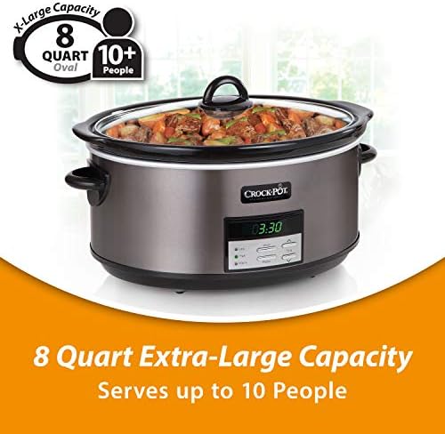 8 Quart Programmable Slow Cooker with Auto Warm - Curated Catalog X3