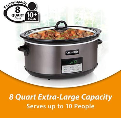 8 Quart Programmable Slow Cooker with Auto Warm - Curated Catalog X3