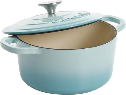 3 Quart Enameled Cast Iron Dutch Oven – Aqua - Curated Catalog H5