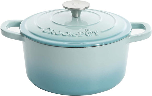 3 Quart Enameled Cast Iron Dutch Oven – Aqua - Curated Catalog H5