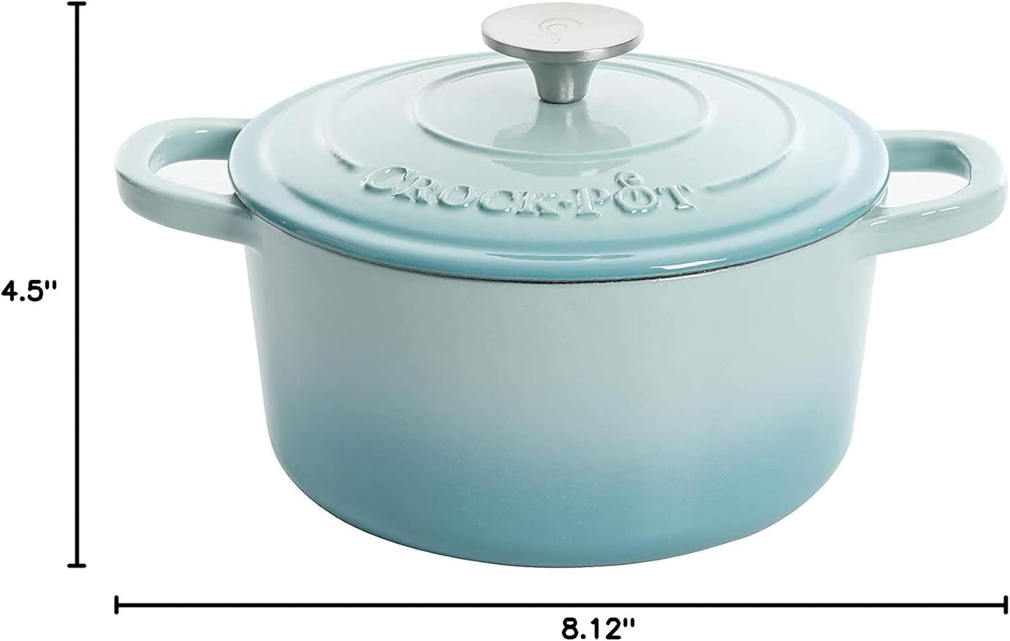 3 Quart Enameled Cast Iron Dutch Oven – Aqua - Curated Catalog H5
