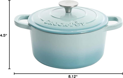 3 Quart Enameled Cast Iron Dutch Oven – Aqua - Curated Catalog H5