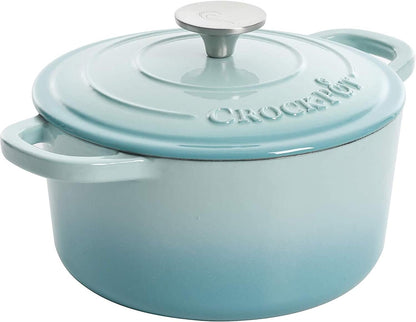 3 Quart Enameled Cast Iron Dutch Oven – Aqua - Curated Catalog H5